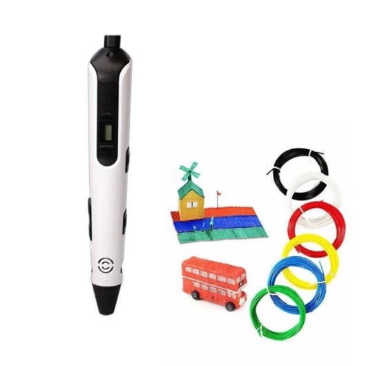 Arzopa 3DX3X12W Caneta 3D com Ecrã LCD, 12 Cores PLA, Controlo de Temperatura e Velocidade