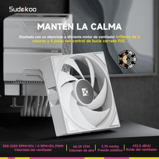Refrigeracion Aire Sudokoo Socket AM5 SK700 220W Negra 7 Heatpipes FDB Ultra Silenciosa