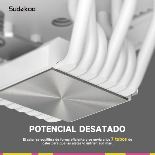 Refrigeracion Aire Sudokoo Socket AM5 SK700 220W Negra 7 Heatpipes FDB Ultra Silenciosa