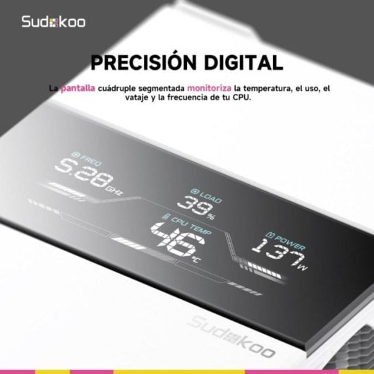 Refrigeración Aire Sudokoo Socket Universal SK700V WHITE Torre 7 Heatpipes Pantalla Digital