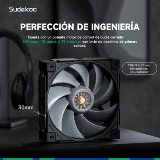 Ventilador PC MACH120 Motor Trifasico Polimero LCP 120mm Alto Rendimiento