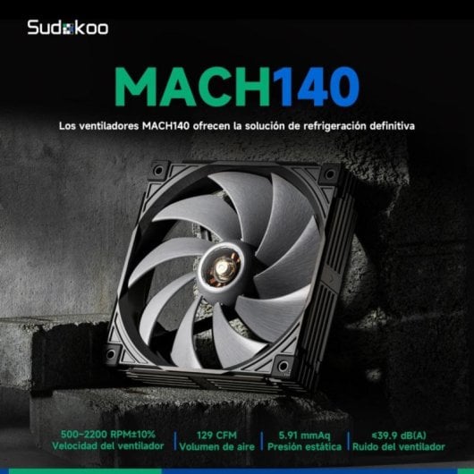 Sudokoo MACH120 Ventoinha 120mm de Alto Desempenho com Motor Trifásico e Polímero LCP