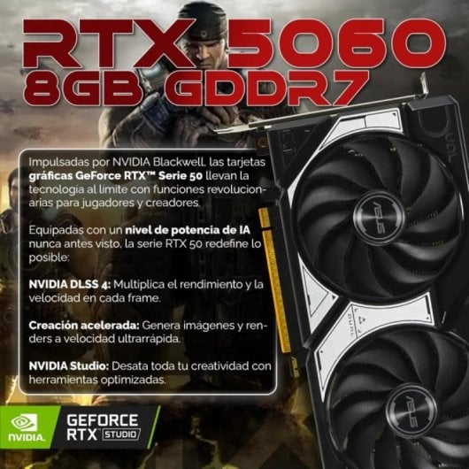 PC Sobremesa Daitona Gaming GTI 95 Ryzen 5 8400F 16GB 1TB SSD RTX 5060 Windows 11 Pro