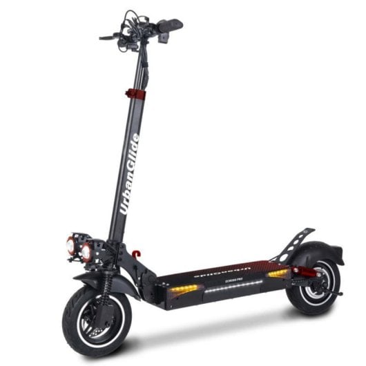 Trottinette électrique UrbanGlide 25 km/h 50 km autonomie 800W avec LED et suspensions tout-terrain