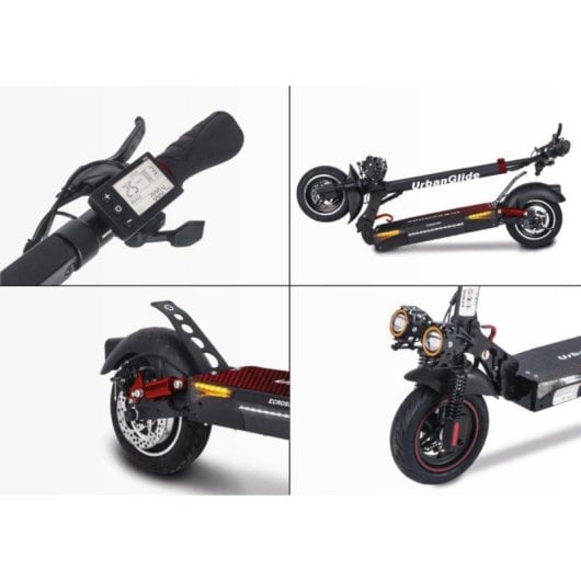 Trottinette électrique UrbanGlide 25 km/h 50 km autonomie 800W avec LED et suspensions tout-terrain