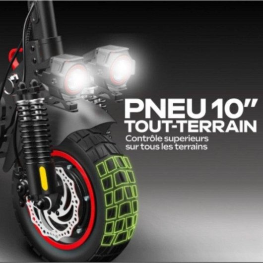 Monopattino elettrico UrbanGlide 1600W Autonomia 50km Sospensioni doppie Ruote 10" LED