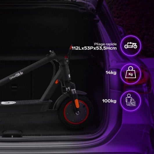Trottinette électrique UrbanGlide 25 km/h 30 km autonomie 350W pneus 10" double suspension LED