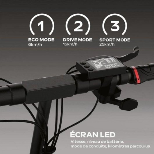 Patinete eléctrico UrbanGlide 25 km/h 50 km de autonomía 1600 W con doble motor y LEDs