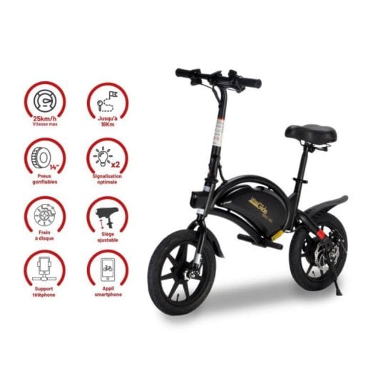 Draisienne electrique ultracompacte 350W 14" autonomie 18 km Bluetooth IP54 pliable