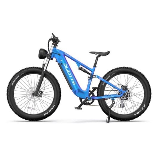 Bicicleta Elétrica DUOTTS E26 750W Bafang 20Ah Suspensão dupla hidráulica Azul púrpura