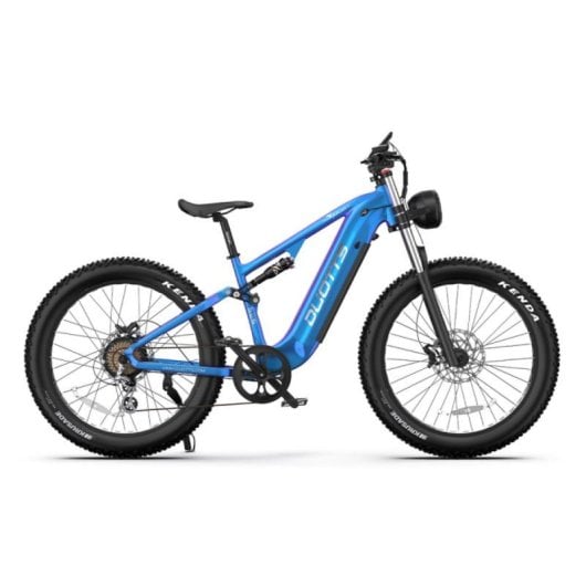 Bicicleta Elétrica DUOTTS E26 750W Bafang 20Ah Suspensão dupla hidráulica Azul púrpura