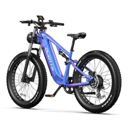 Bicicleta Elétrica DUOTTS E26 750W Bafang 20Ah Suspensão dupla hidráulica Azul púrpura