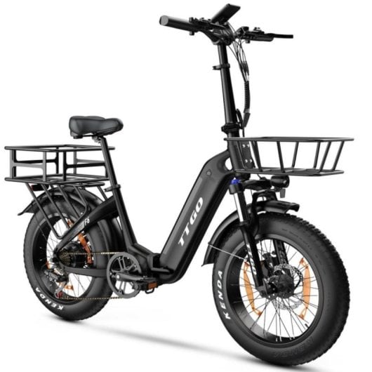 Cesta delantera TTGO F6-F-100 negra gran capacidad ligera para bici eléctrica F6