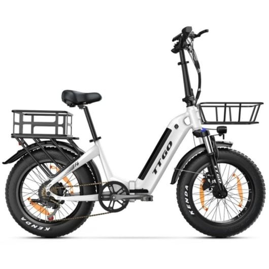 Cesta trasera TTGO F6-R-100 TTGO para bicicleta eléctrica recubrimiento negro 470x350x190 mm
