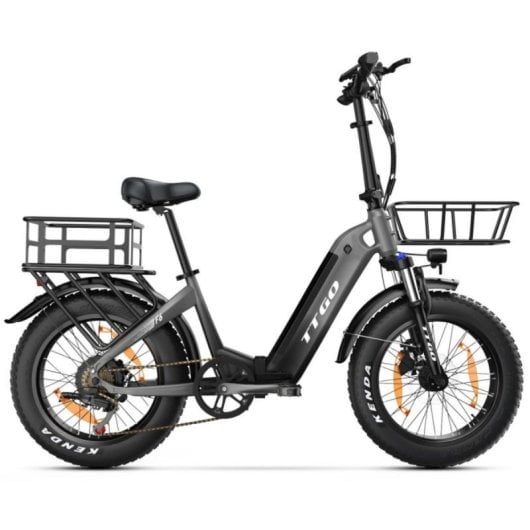 Cesta trasera TTGO F6-R-100 TTGO para bicicleta eléctrica recubrimiento negro 470x350x190 mm