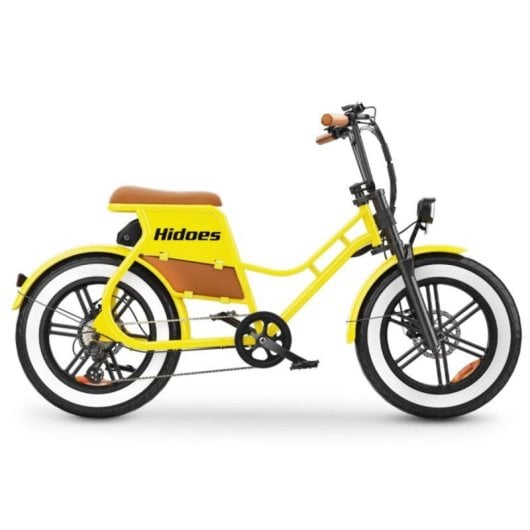 Bicicletta elettrica Hidoes C8 quadro in ferro, display G518, sella extra large, colore giallo