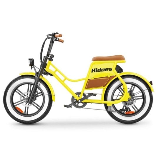 Bicicletta elettrica Hidoes C8 quadro in ferro, display G518, sella extra large, colore giallo