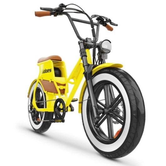 Bicicletta elettrica Hidoes C8 quadro in ferro, display G518, sella extra large, colore giallo