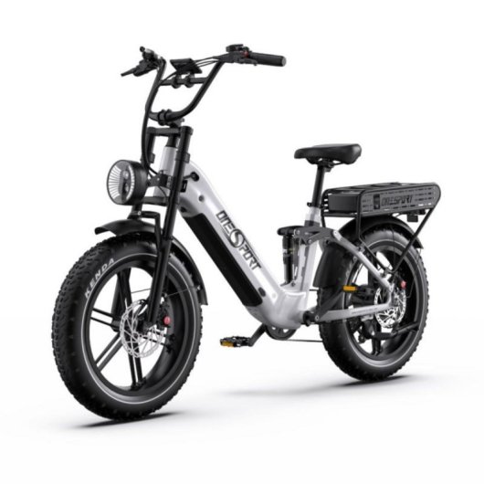 Bicicletta elettrica OT08Pro doppia batteria 500W doppia sospensione 20x4.0 cambio Shimano 7V
