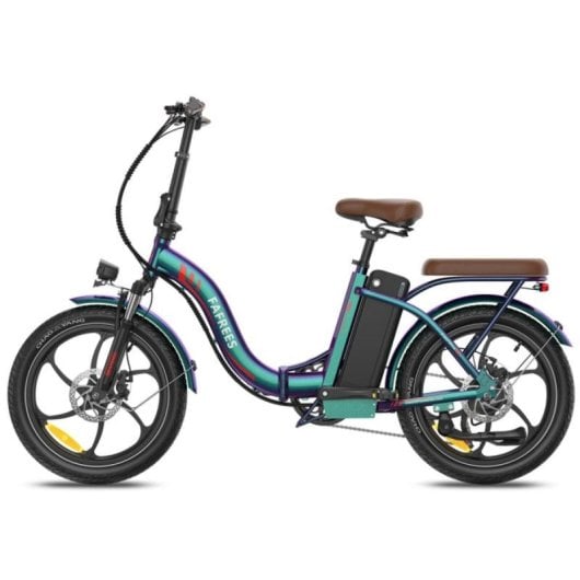 Vélo électrique F20+ Pro cadre aluminium pliant batterie 22,5 Ah autonomie 100 km moteur 250 W caméléon tricolore