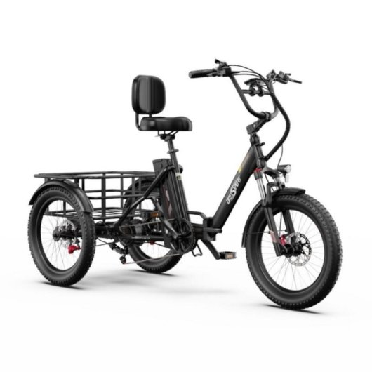 Triciclo elétrico OT30Pro 48V 500W 18Ah dobrável pneus todo-o-terreno 180kg