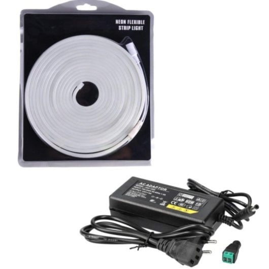 Tira LED Neon Flex 6000K Blanca 5 m IP65 120 LEDs/m 12V DC Fuente 60W