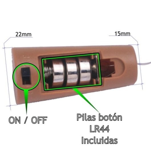 Tapón decorativo con guirnalda LED blanca cálida 2 m pack 4 unidades ABS pilas incluidas