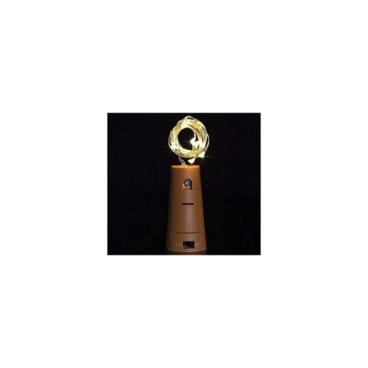 Tapón decorativo con guirnalda LED blanca cálida 2 m pack 4 unidades ABS pilas incluidas