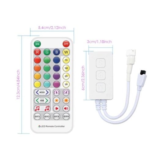 Tira LED Neon RGB 12V DC 5 m Potente y Regulable con Controlador y APP