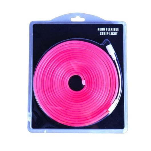 Tira de neón LED Rosa 5m 120LED/m IP65 12V DC Corte cada 2,5cm Alta Intensidad