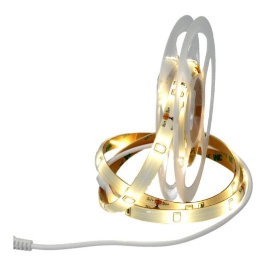 Tira LED con sensor de movimiento 1 m luz cálida flexible autoadhesiva 30 LED