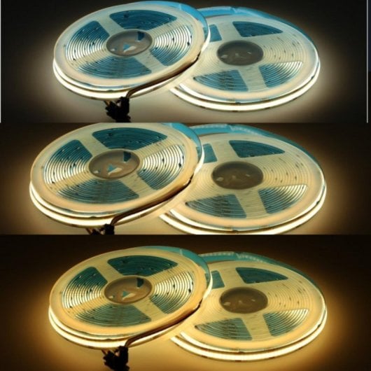 Kit Tira LED COB CCT 24V 2x5m Regulable Blanco 604 Leds/m Adhesivo 3M Control Remoto