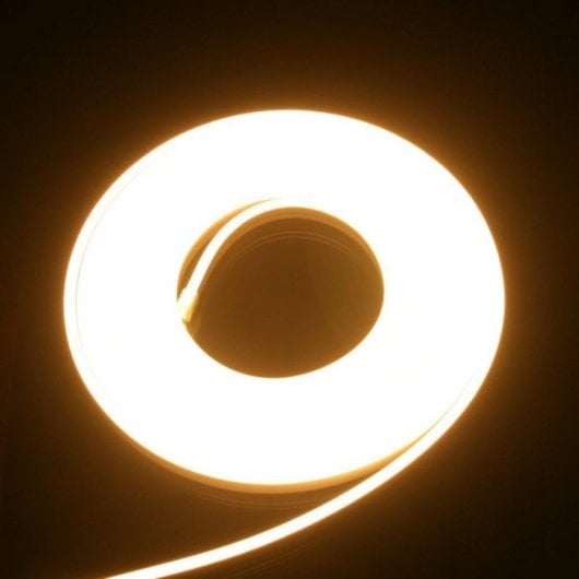 Tira LED Neon Flexible IP65 Blanco Cálido 12V 5m 120LED/m Corte 2,5cm
