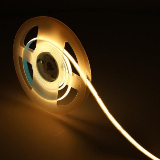 Tira LED COB 5V DC Regulable 2m 8mm Conexión USB Blanco Cálido IP20
