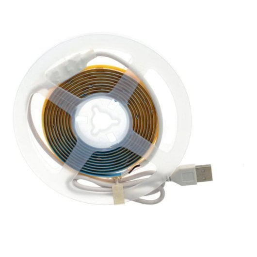 Tira LED COB 5V DC Regulable 2m 8mm Conexión USB Blanco Cálido IP20