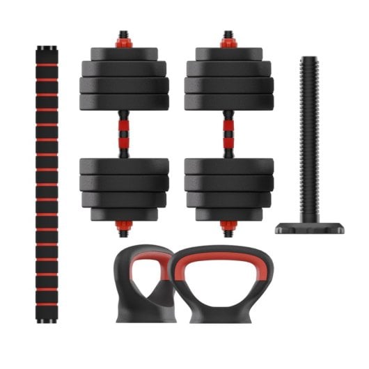 Ksix 40 Kg Kit De Pesos, Halteres, Discos Pesos, Barra, Peso Russo, Preto