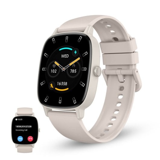 Ksix Pulse Smartwatch, Pantalla 1.83", Autonomía 7 Días, Modo Deporte Y Salud, Llamadas, Ip68, Beige