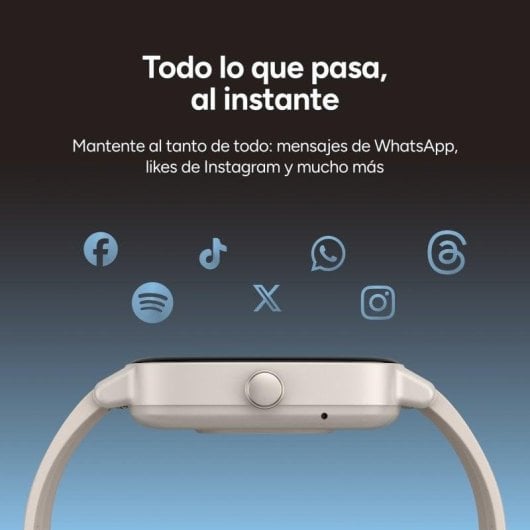 Ksix Pulse Bluetooth 46mm TFT Bege IP68 Chamadas Monitor Cardíaco SpO2 Sono 7 dias