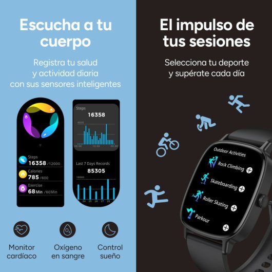 Ksix Pulse Smartwatch, Pantalla 1.83", Autonomía 7 Días, Modo Deporte Y Salud, Llamadas, Ip68, Beige