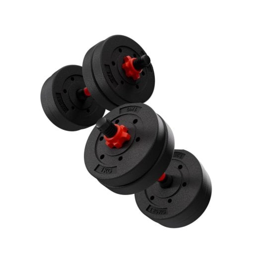 Kit de musculation Ksix 30 kg, haltères, disques, barre, kettlebell, noir