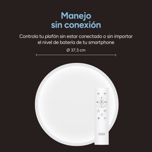 Ksix Halo 2 Plafón Smartled, Rgbic + Cct, Ø37 Cm, 3.200 Lm, 240 Leds, 26 W, App Tuya Smart, Blanco