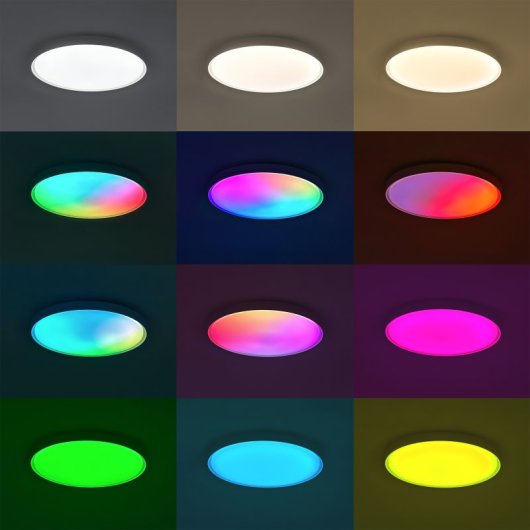 Ksix Halo 2 Plafón Smartled, Rgbic + Cct, Ø37 Cm, 3.200 Lm, 240 Leds, 26 W, App Tuya Smart, Branco