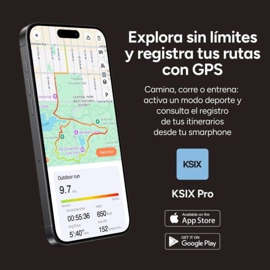 Ksix Horizon Smartwatch, Gps, Pantalla Amoled 1.43", Autonomía 10 Días, Brújula Digital, 3 Atm, Modo Deporte Y Salud, Ne