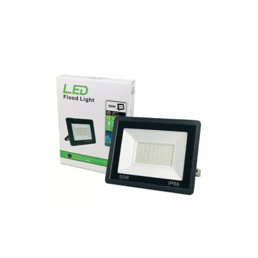 Faretto proiettore LED Slim nero 50W luce fredda 6000K angolo 120° IP66