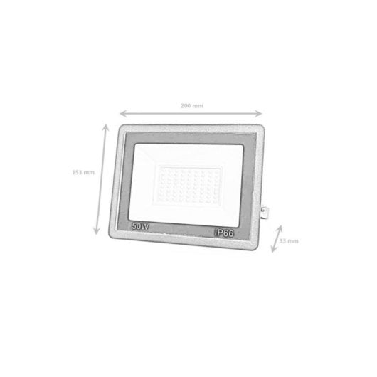 Faretto proiettore LED Slim nero 50W luce fredda 6000K angolo 120° IP66