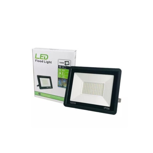 Foco proyector LED Slim 100W negro 6000K IP66 Sanan SMD2835 exterior/interior