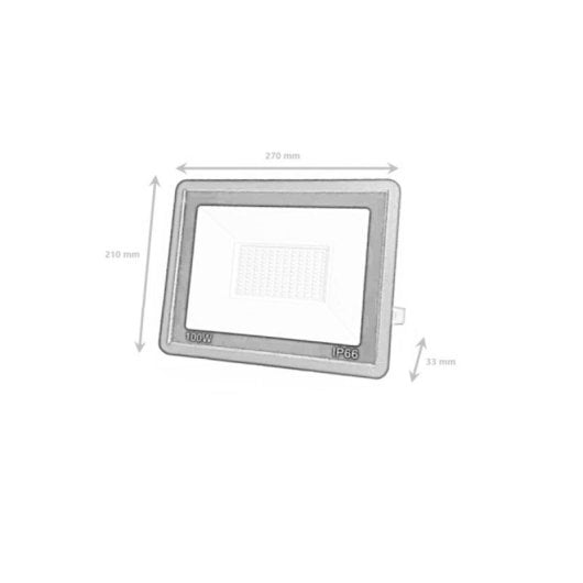 Foco proyector LED Slim 100W negro 6000K IP66 Sanan SMD2835 exterior/interior