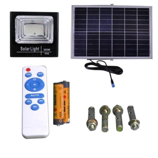 Proyector LED Solar NATURE 200W 1250 lúmenes batería litio panel separado