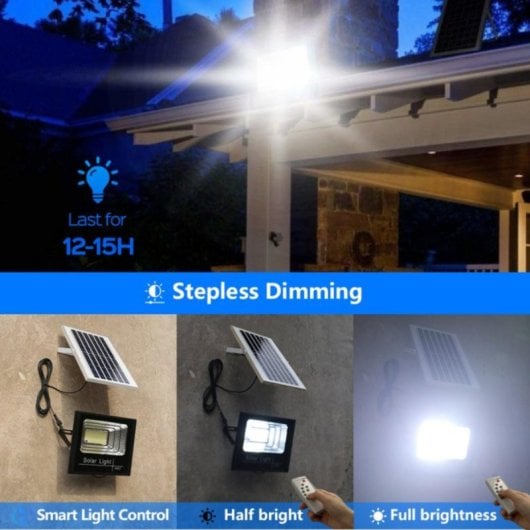 Proyector LED Solar 60W 270 LEDs IP65 Sensor Movimiento Control Remoto