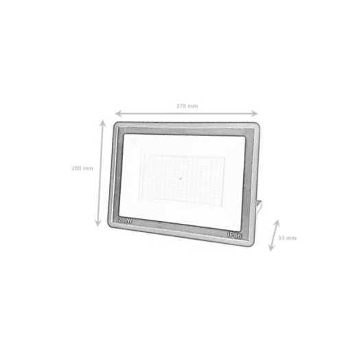Foco proyector LED Slim 200W Sanan SMD2835 IP66 6000K negro ángulo 120°